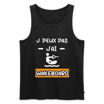 je peux pas j'ai wakeboard cadeau wakeboard - Débardeur bio Premium Homme - noir - Devant - Michal (187cm)