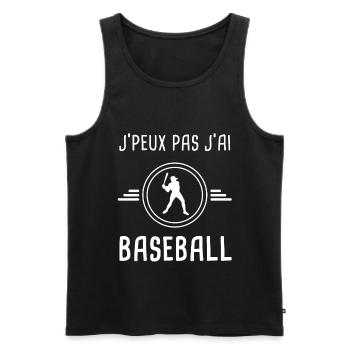baseball je peux pas j'ai baseball baseballeur - Débardeur bio Premium Homme - noir - Devant - AI Model Male 178 light (178cm)