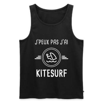 kitesurf je peux pas j'ai kitesurf kitesurfeur - Débardeur bio Premium Homme - noir - Devant - Michal (187cm)