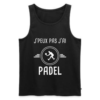 padel je peux pas j'ai padel padeliste - Débardeur bio Premium Homme - noir - Devant - Michal (187cm)