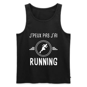 running je peux pas j'ai running coureur - Débardeur bio Premium Homme - noir - Devant - Michal (187cm)