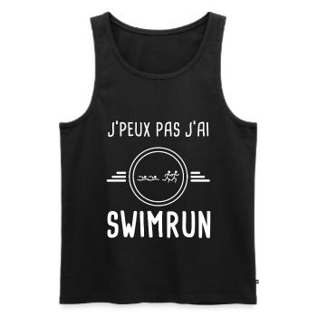 swimrun je peux pas j'ai swimrun triathlète - Débardeur bio Premium Homme - noir - Devant - Michal (187cm)