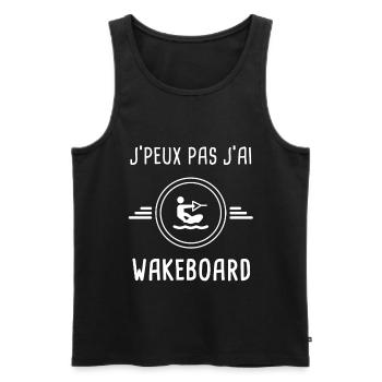 wakeboard je peux pas j'ai wakeboard wakeboardeur - Débardeur bio Premium Homme - noir - Devant - Michal (187cm)
