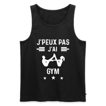 gymnaste je peux pas j'ai gym - Débardeur bio Premium Homme - noir - Devant - AI Model Male 178 light (178cm)