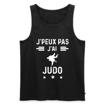 judoka je peux pas j'ai judo judoka - Débardeur bio Premium Homme - noir - Devant - AI Model Male 178 light (178cm)
