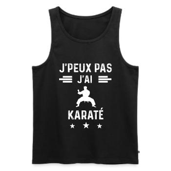 karatéka je peux pas j'ai karaté - Débardeur bio Premium Homme - noir - Devant - Michal (187cm)
