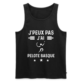 pelotari je peux pas j'ai pelote basque - Débardeur bio Premium Homme - noir - Devant - Michal (187cm)