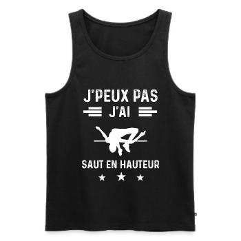 athlète je peux pas j'ai saut en hauteur - Débardeur bio Premium Homme - noir - Devant - Michal (187cm)