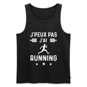 coureur je peux pas j'ai running courir - Débardeur bio Premium Homme - noir - Devant - Michal (187cm)