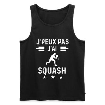 badiste je peux pas j'ai squash - Débardeur bio Premium Homme - noir - Devant - AI Model Male 178 light (178cm)