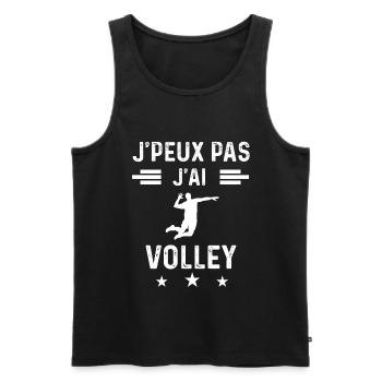 volleyeur je peux pas j'ai volley - Débardeur bio Premium Homme - noir - Devant - Michal (187cm)
