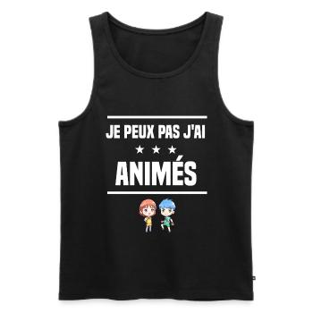 je peux pas j'ai animés humour mangaka - Débardeur bio Premium Homme - noir - Devant - Michal (187cm)