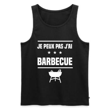 je peux pas j'ai barbecue grill humour bbq - Débardeur bio Premium Homme - noir - Devant - Michal (187cm)