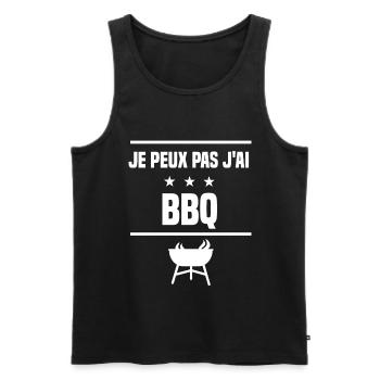 je peux pas j'ai bbq humour barbecue - Débardeur bio Premium Homme - noir - Devant - Michal (187cm)