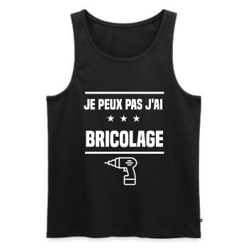 je peux pas j'ai bricolage perceuse bricoleur - Débardeur bio Premium Homme - noir - Devant - Michal (187cm)