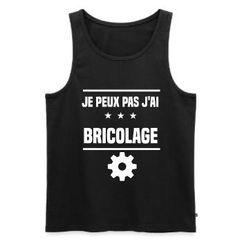 je peux pas j'ai bricolage outil humour bricoleur - Débardeur bio Premium Homme - noir - Devant - Michal (187cm)