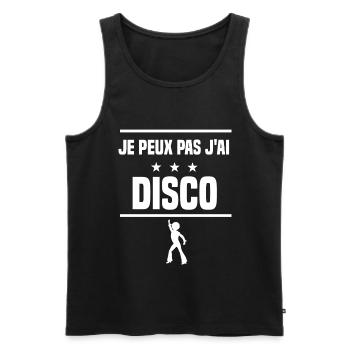 je peux pas j'ai disco humour danse - Débardeur bio Premium Homme - noir - Devant - Michal (187cm)