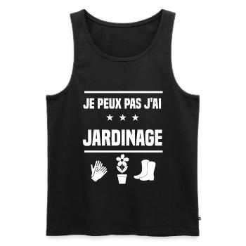je peux pas j'ai jardinage humour jardinier - Débardeur bio Premium Homme - noir - Devant - Michal (187cm)