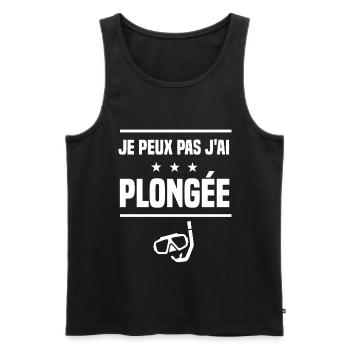 je peux pas j'ai plongée en tuba humour plongeur - Débardeur bio Premium Homme - noir - Devant - Michal (187cm)
