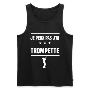 je peux pas j'ai trompette humour trompettiste - Débardeur bio Premium Homme - noir - Devant - Michal (187cm)