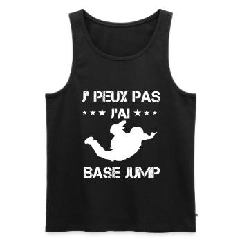 je peux pas j'ai base jump cadeau saut - Débardeur bio Premium Homme - noir - Devant - Michal (187cm)