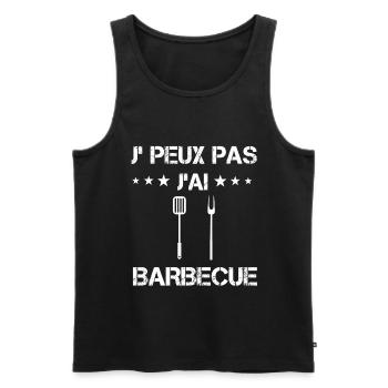 je peux pas j'ai barbecue ustensiles cadeau bbq - Débardeur bio Premium Homme - noir - Devant - Michal (187cm)