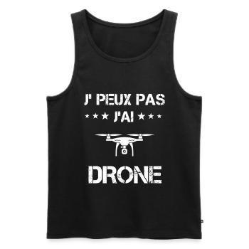 je peux pas j'ai drone cadeau drones - Débardeur bio Premium Homme - noir - Devant - Michal (187cm)