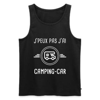 camping-car je peux pas j'ai camping-car retraité - Débardeur bio Premium Homme - noir - Devant - Michal (187cm)