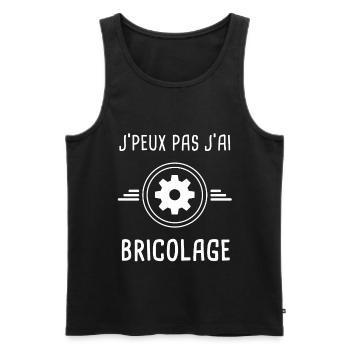 bricolage je peux pas j'ai bricolage outil - Débardeur bio Premium Homme - noir - Devant - AI Model Male 178 light (178cm)