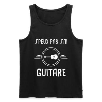 guitare je peux pas j'ai guitare gutariste - Débardeur bio Premium Homme - noir - Devant - Michal (187cm)