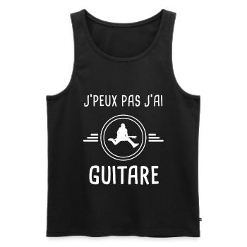 guitare je peux pas j'ai guitare rock gutariste - Débardeur bio Premium Homme - noir - Devant - Michal (187cm)