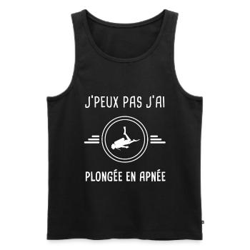 plongée je peux pas j'ai plongée en apnée plongeur - Débardeur bio Premium Homme - noir - Devant - Michal (187cm)