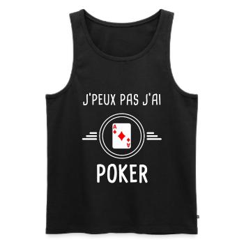 poker je peux pas j'ai poker cartes - Débardeur bio Premium Homme - noir - Devant - AI Model Male 178 light (178cm)