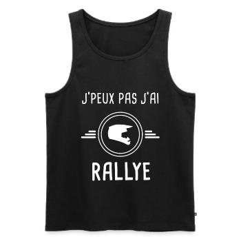 rallye je peux pas j'ai rallye rallyeur - Débardeur bio Premium Homme - noir - Devant - Michal (187cm)