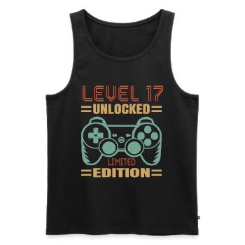 Geburtstag Level 17 freigeschaltet - Männer Premium Bio Tank Top - Schwarz - Vorne - Michal (187cm)