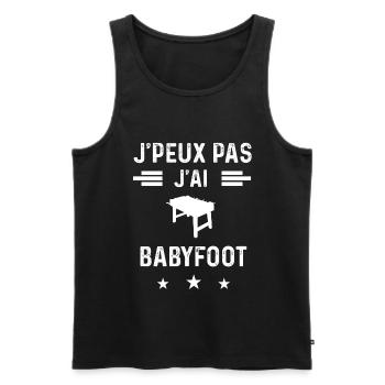 babyfoot je peux pas j'ai babyfoot - Débardeur bio Premium Homme - noir - Devant - Michal (187cm)