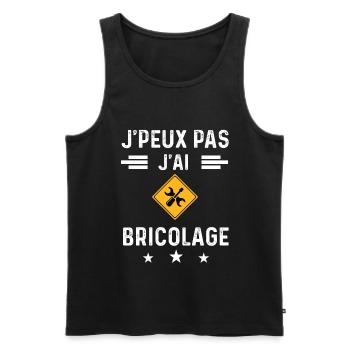 bricoleur je peux pas j'ai bricolage - Débardeur bio Premium Homme - noir - Devant - Michal (187cm)