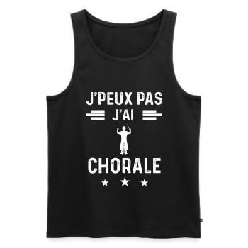 choriste je peux pas j'ai chorale - Débardeur bio Premium Homme - noir - Devant - AI Model Male 178 light (178cm)