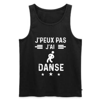 danseur je peux pas j'ai danse music - Débardeur bio Premium Homme - noir - Devant - Michal (187cm)
