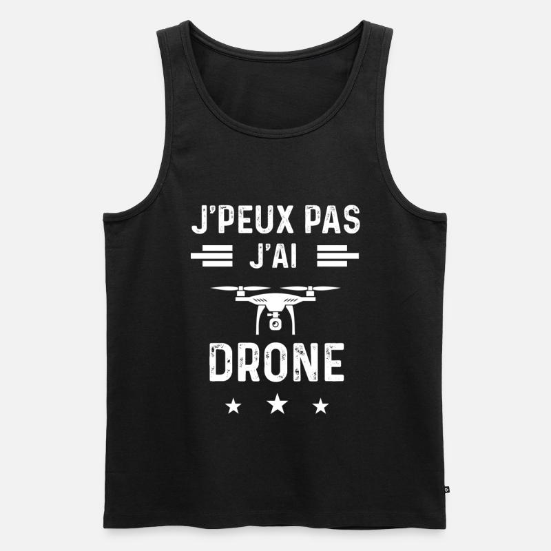 drones je peux pas j'ai drone - Débardeur bio Premium Homme - noir