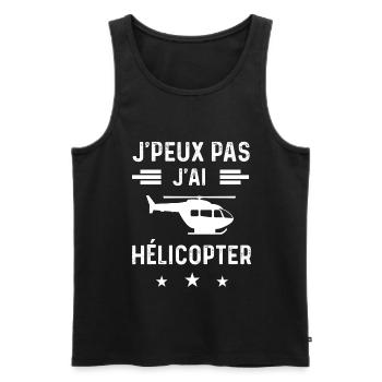 héico je peux pas j'ai hélicopter - Débardeur bio Premium Homme - noir - Devant - AI Model Male 178 light (178cm)