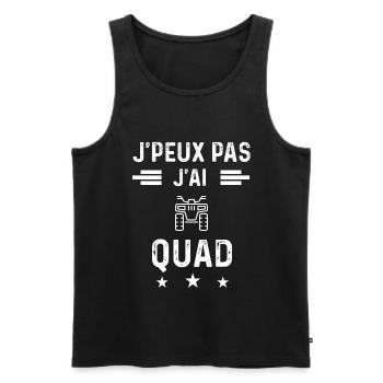 véhicule je peux pas j'ai quad - Débardeur bio Premium Homme - noir - Devant - Michal (187cm)