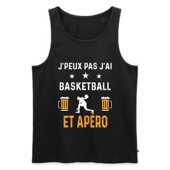 je peux pas j'ai basketball sport et apéro basket - Débardeur bio Premium Homme - noir - Devant - Michal (187cm)