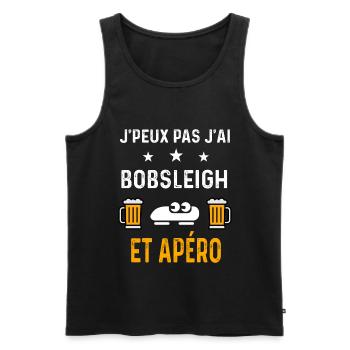 je peux pas j'ai bobsleigh et apéro bobsleigh - Débardeur bio Premium Homme - noir - Devant - Michal (187cm)