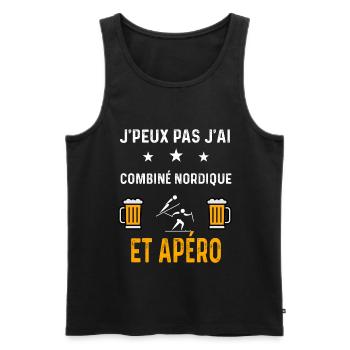 je peux pas j'ai combiné nordique et apéro sport - Débardeur bio Premium Homme - noir - Devant - AI Model Male 178 light (178cm)