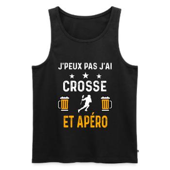je peux pas j'ai crosse et apéro crosse - Débardeur bio Premium Homme - noir - Devant - Michal (187cm)