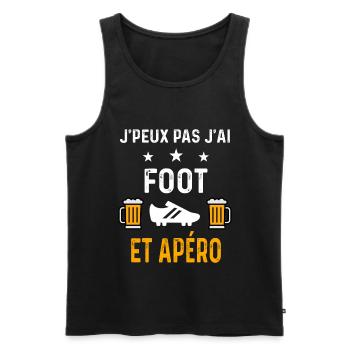 je peux pas j'ai foot crampons et apéro football - Débardeur bio Premium Homme - noir - Devant - Michal (187cm)
