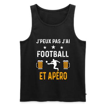 je peux pas j'ai football sport et apéro football - Débardeur bio Premium Homme - noir - Devant - Michal (187cm)
