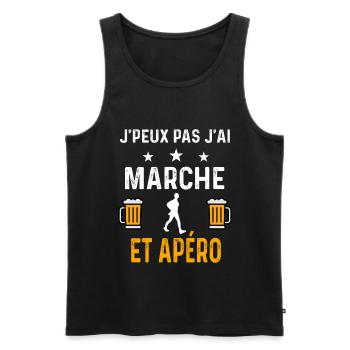 je peux pas j'ai marche et apéro marche - Débardeur bio Premium Homme - noir - Devant - Michal (187cm)