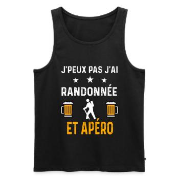 je peux pas j'ai randonnée et apéro randonnée - Débardeur bio Premium Homme - noir - Devant - AI Model Male 178 light (178cm)